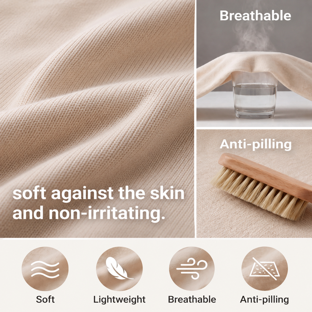 Soft lightweight breathable cardigan fabric
