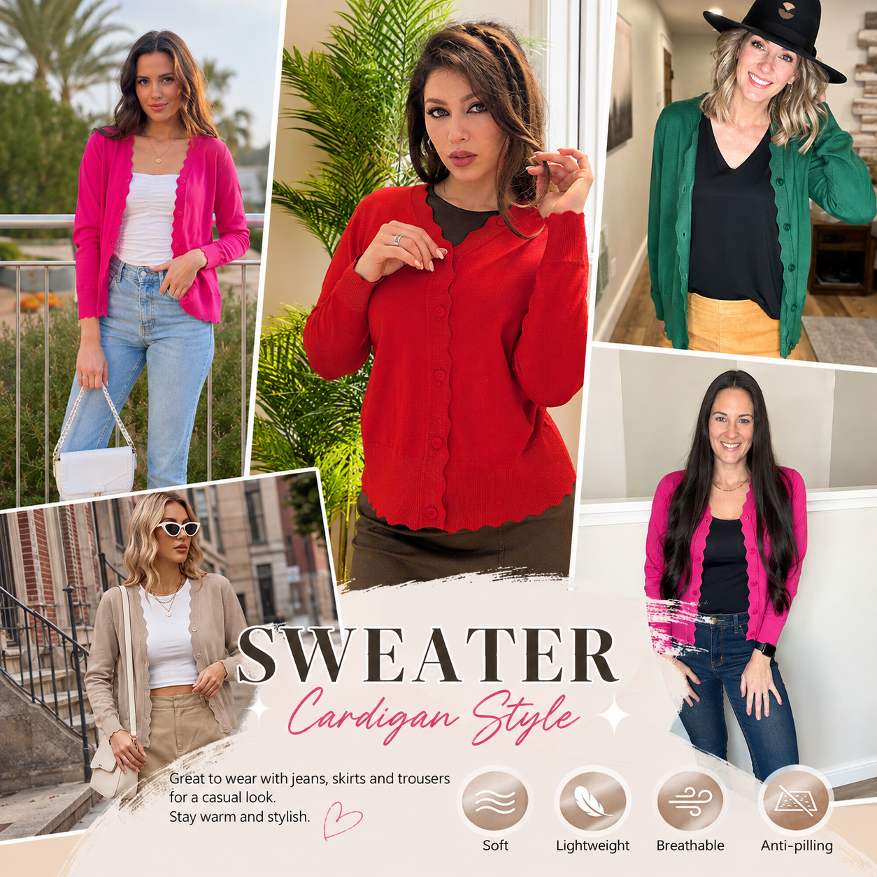 Women's cardigan styling inspiration