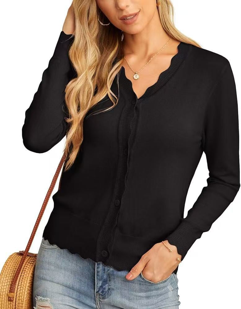 Black lightweight knit cardigan