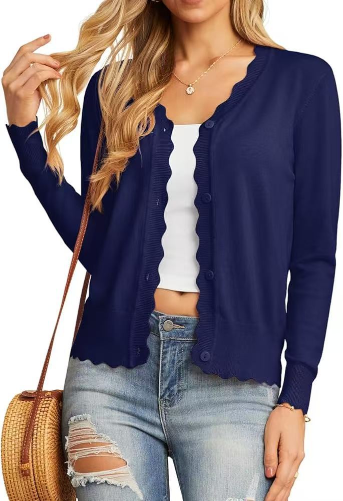 Navy lightweight knit cardigan