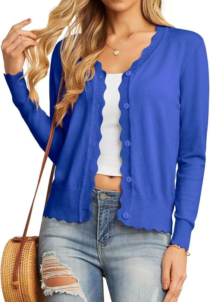 Royal blue lightweight knit cardigan