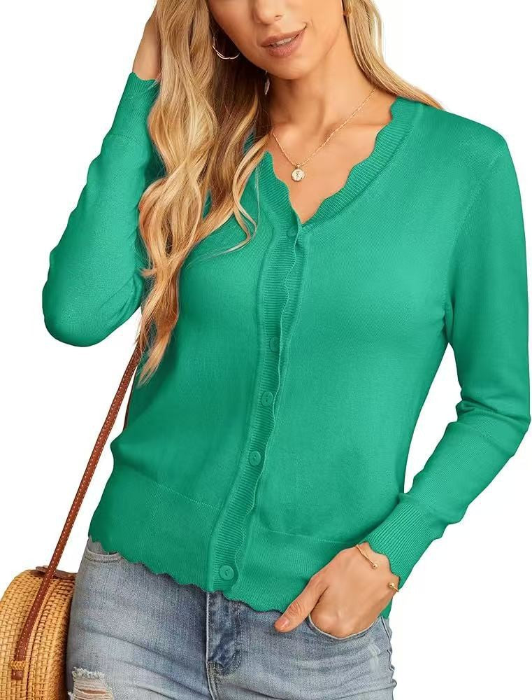 Green lightweight knit cardigan
